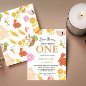 Invitation Un lapin qui tourne un lapin 1ère fête d'anniversa