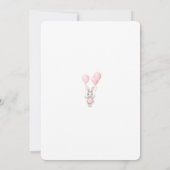 Invitation Un lapin rose fille premier anniversaire (Dos)