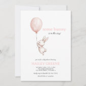 Invitation Un lapin sur le chemin Baby shower de fille de pri (Devant)