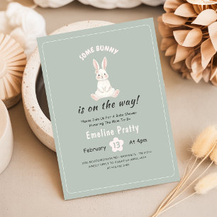 Invitation Un Lapin sur le Chemin Mignonne Fête de Naissance 
