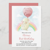 Invitation Un Lapin Tourne Un Lapin 1Er Anniversaire (Devant / Derrière)