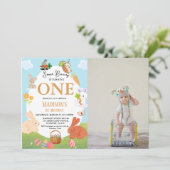 Invitation Un Lapin Tourne Un Lapin 1Er Anniversaire Fête (Debout devant)