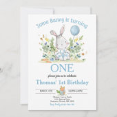 Invitation Un Lapin Tourne Un Lapin 1Er Anniversaire Fête (Devant)