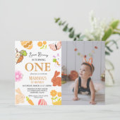 Invitation Un Lapin Tourne Un Lapin 1Er Anniversaire Fête (Debout devant)