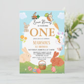 Invitation Un Lapin Tourne Un Lapin 1Er Anniversaire Fête (Debout devant)