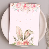 Invitation Un lapin va DEUX ans ! 2e anniversaire fille rose