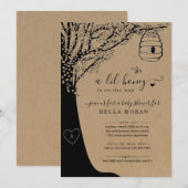 Invitation Un Lil Honey est sur le chemin du Baby shower d'ab (Devant / Derrière)