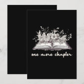 Invitation Un livre de plus avec des fleurs  (Devant / Derrière)