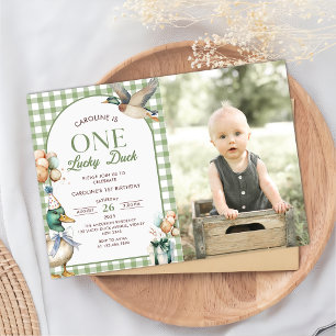 Invitation Un Lucky Duck Balloon 1er Anniversaire Photo