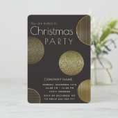Invitation Un luxe simple cercles or entreprise Noël (Debout devant)