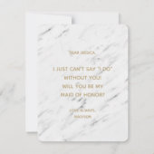 Invitation Un Marbre blanc élégant, tu seras ma femme d'honne (Dos)