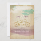 Invitation Un mariage à l'aquarelle à bicyclette géant (Devant)