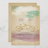 Invitation Un mariage à l'aquarelle à bicyclette géant (Devant / Derrière)