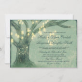 Invitation Un mariage avec un pot en bois de chêne rustique (Devant)