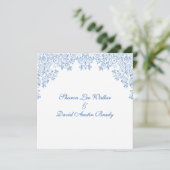 Invitation Un Mariage Blanc Et Bleu Enchantent (Debout devant)