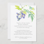 Invitation Un mariage crépiter aquarelle fleurie violet invit (Dos)