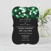 Invitation Un mariage dans la Parties scintillant Green Black (Debout devant)