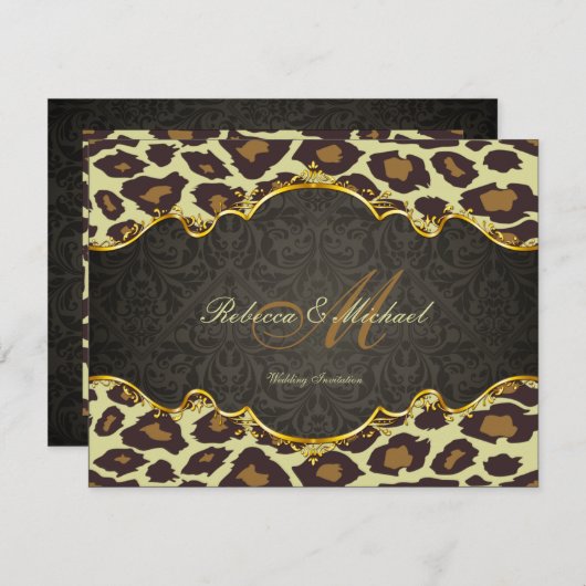 Invitation Un mariage de Damask Leopard (Devant / Derrière)