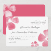 Invitation Un mariage de fleurs d'aquarelle rose tropicale in (Devant / Derrière)