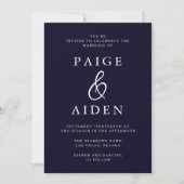 Invitation Un Mariage de marine moderne (Devant)