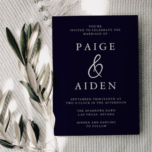 Invitation Un Mariage de marine moderne