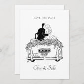 Invitation Un mariage de voiture en couple (Devant / Derrière)