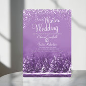 Invitation Un mariage d'hiver pinède lac violet art