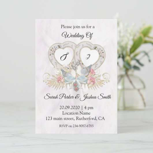 Invitation Un Mariage Dove En Deux (Debout devant)