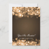 Invitation Un mariage élégant éclaire l'or (Dos)