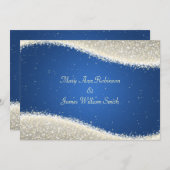 Invitation Un mariage élégant éclatant le bleu des parkles (Devant / Derrière)