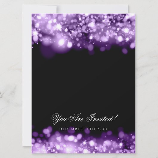 Invitation Un Mariage Élégant Flamme Violet (Dos)