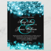Invitation Un Mariage Élégant qui éclaire Turquoise (Devant / Derrière)