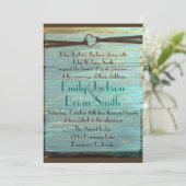 Invitation Un mariage en bois turquoise avec une boucle de co (Debout devant)