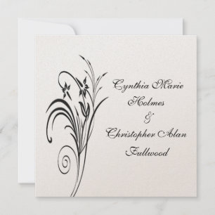 Invitation Un mariage fin et fin en métal métallique et noir