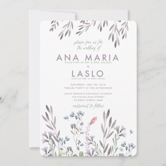 Invitation Un Mariage Fleur sauvage - Laslo (Devant)
