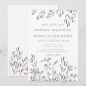 Invitation Un Mariage Fleur sauvage - Personnalisé pour Mindy (Devant / Derrière)