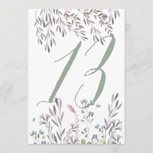Invitation Un Mariage Fleur sauvage Tableau No 13 Double face