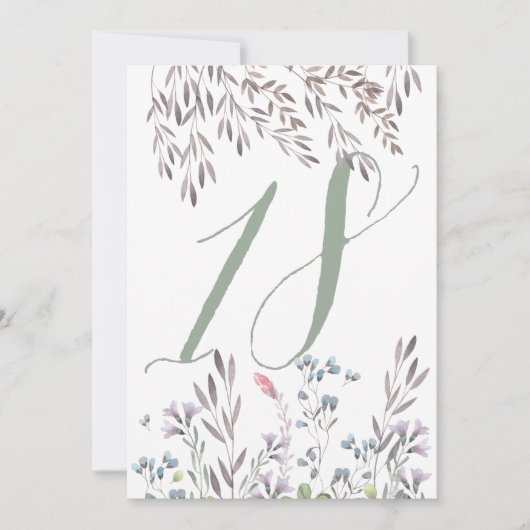 Invitation Un Mariage Fleur sauvage Tableau No 18 Double face (Devant)