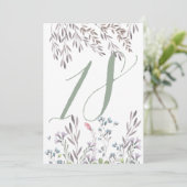 Invitation Un Mariage Fleur sauvage Tableau No 18 Double face (Debout devant)