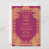 Invitation Un Mariage indien hindou en duple avec une image (Devant)