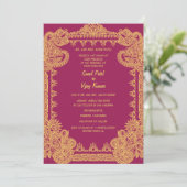 Invitation Un Mariage indien hindou en duple avec une image (Debout devant)