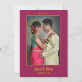 Invitation Un Mariage indien hindou en duple avec une image (Dos)