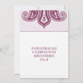 Invitation Un Mariage Motif couleur style henné Paisley (Dos)