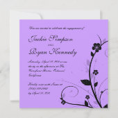 Invitation Un mariage noir blanc invite à la floraison de l'a (Devant)