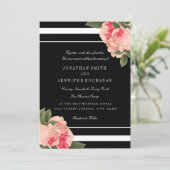 Invitation Un mariage rayé noir et blanc moderne invite (Debout devant)