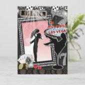 Invitation Un mariage rose de vegas (Debout devant)