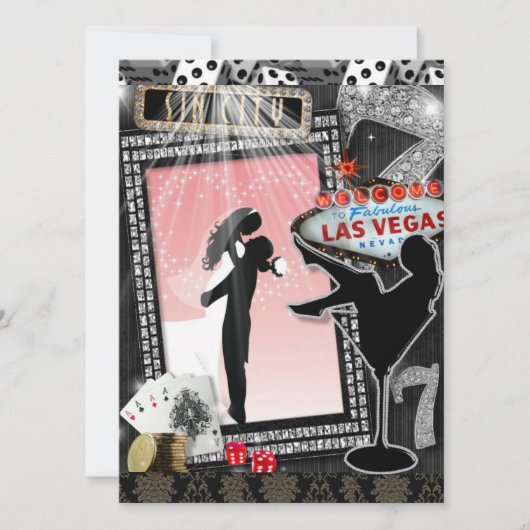 Invitation Un mariage rose de vegas (Devant)