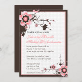 Invitation Un mariage rose et Brown en fleurs de cerisiers Sa (Devant / Derrière)