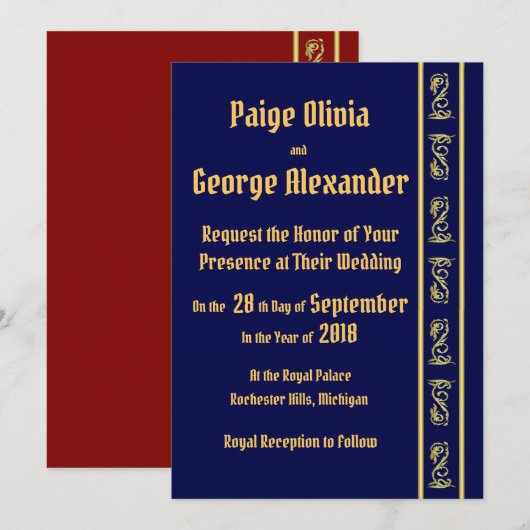 Invitation Un Mariage royal (Devant / Derrière)