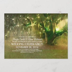 Invitation Un mariage rustique de l'ancien arbre à lumière